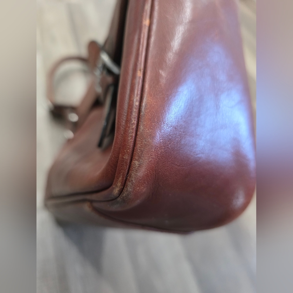 Tony Perrotti Brown Leather Briefcase Laptop Office Busines Bag Messenger Classy - Picture 9 of 16